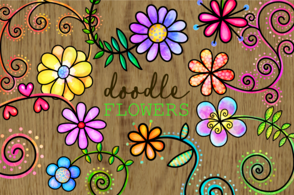 Download Hand Drawn Doodle Watercolor Flowers - Drawn Collection