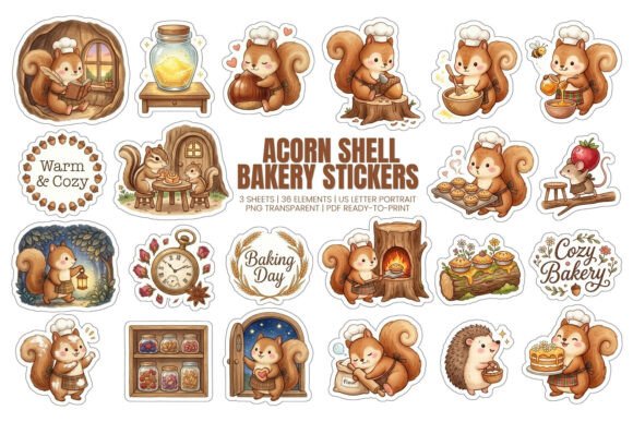 Download Acorn Shell Bakery Stickers - Shell Collection