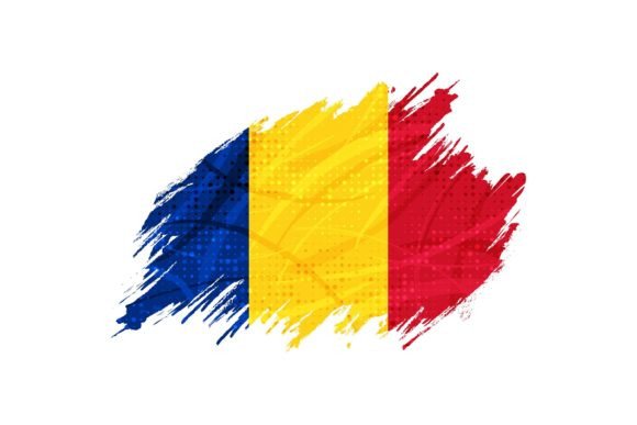 Download Romania Flag with Brush Stroke Style - Stroke style Collection