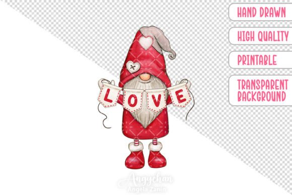Download Hand Drawn Valentine Gnome - Drawn Collection