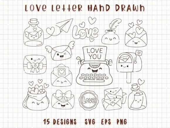 Download Love Letter Hand Drawn Valentine Doodle - Drawn Collection