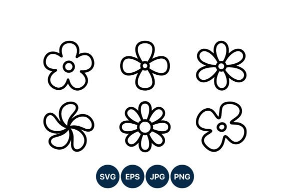 Download Simple Black White Flower Line Art - White Collection