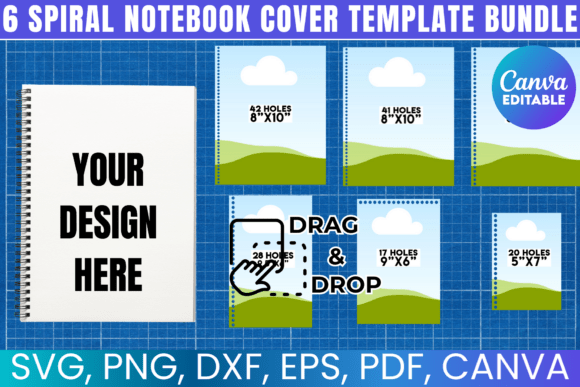 Download 6 Spiral Notebook Cover Template Bundle - Spiral Collection