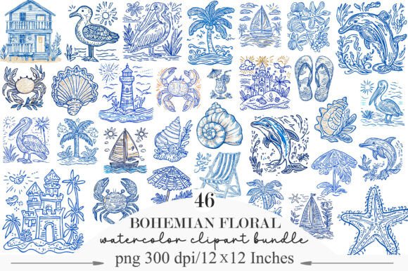 Download Summer Coastal Hand Drawn Line Art PNG - Drawn Collection