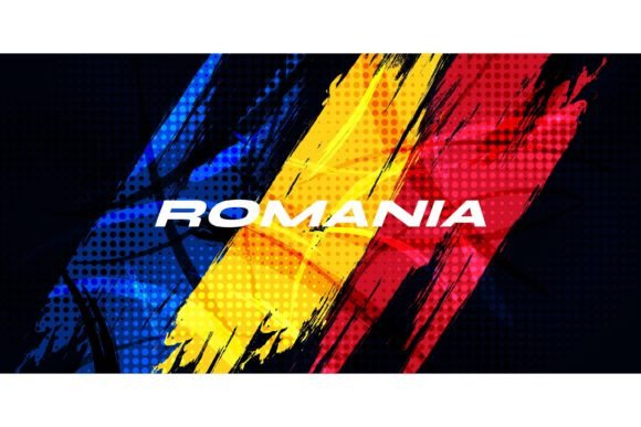Download Romania Flag with Brush Stroke Style - Stroke style Collection
