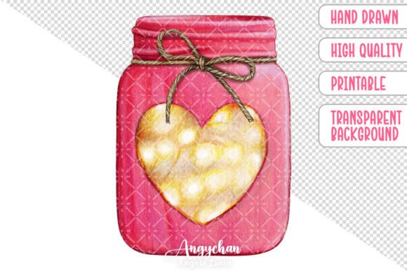 Download Hand Drawn Valentine Jar Lantern - Drawn Collection