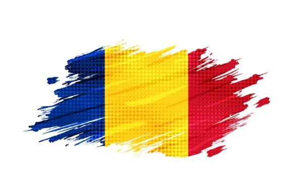 Download Romania Flag with Brush Stroke Style - Stroke style Collection