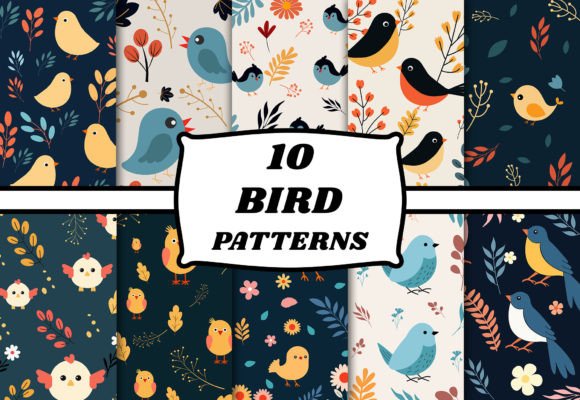 Download Bird Pattern Set Wildlife Animal Art - Bird pattern Collection