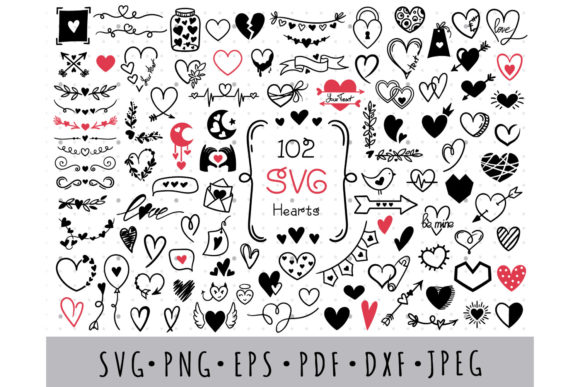 Download Hearts SVG Bundle, Valentine Day Doodle - Premium Resources