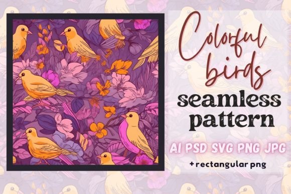 Download Colorful Exotic Pink Floral Bird Pattern - Bird pattern Collection