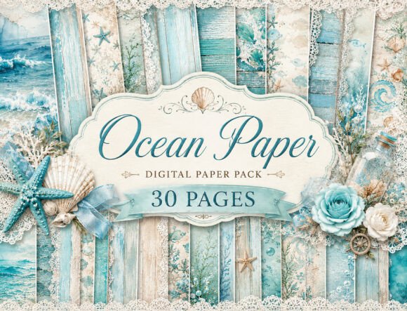 Download Ocean Shells Digital Paper - Shell Collection