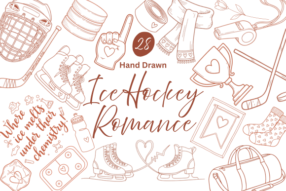 Download Hand Drawn Ice Hockey Romance Clipart - Drawn Collection